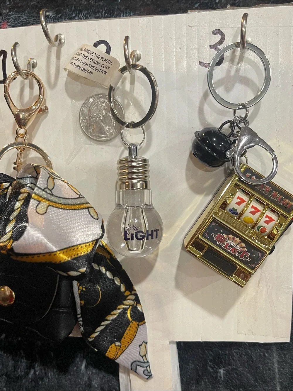 #9 Choice of 1 Purse Keychain with Black, Gold & Silver Accents